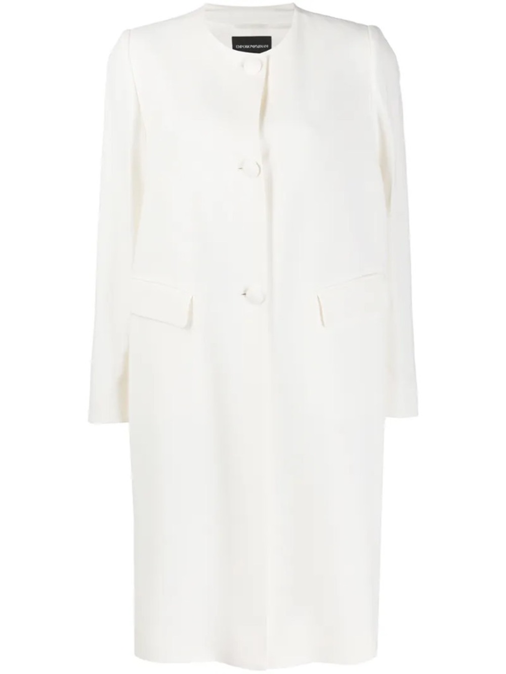 Emporio Armani Single-breasted Collarless Aide Slit Blazer In White, NWT, $1058